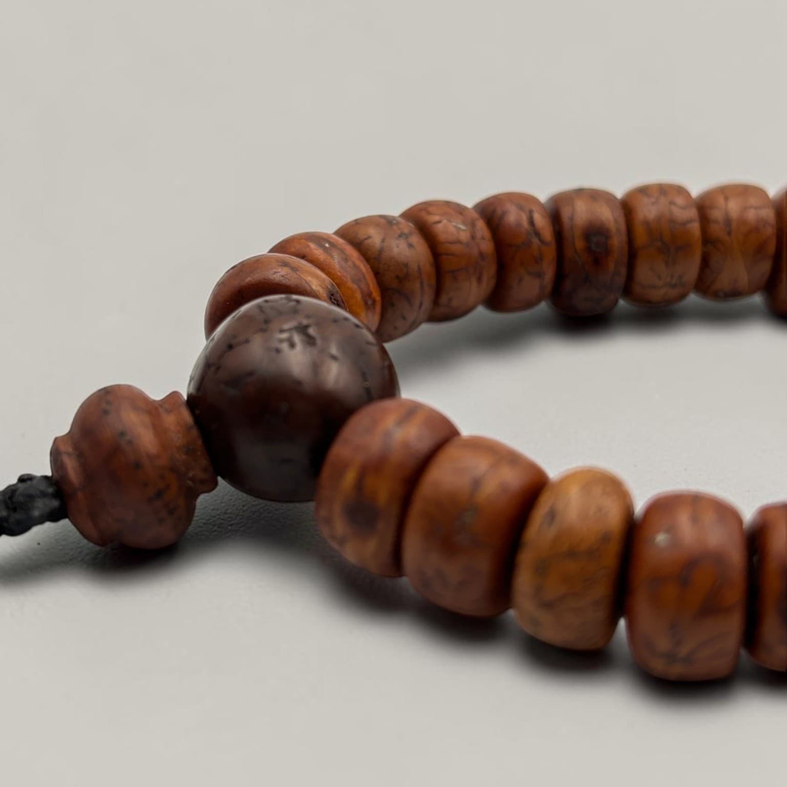 Authentic 2-Mukhi Bodhi Seed Mala (12mm) – Sacred Abacus-Cut Meditation Beads